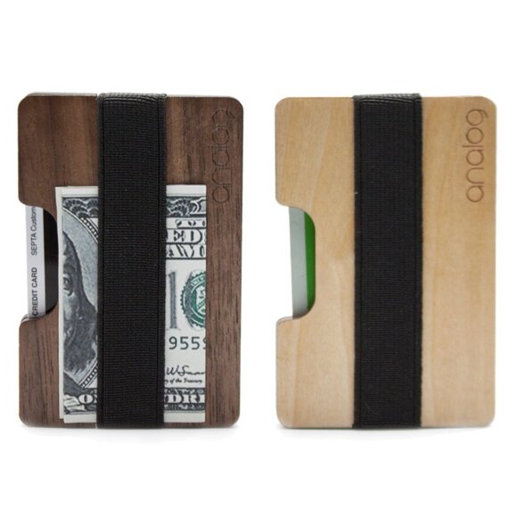 Birch & Walnut Wallet Card Holder Duo - Picture 1 of 6